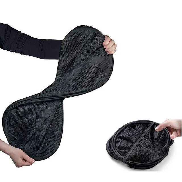Alt view image 4 of 6 - ViewSonic Deluxe Collapsible Laundry Baskets Mesh Pop Up Hampers for Laundry with Side Pocket Reinforced Handles for Laundry Room, Bathroom, Kids Room, College Dorm or Travel Black