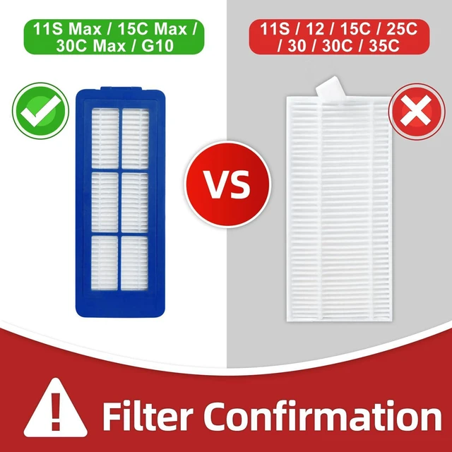 Alt view image 4 of 6 - Accessories Compatible for eufy 11S Max, 30C Max, 15C Max | Robotic Vacuum Replacements: 1 Roller Brush 6 Side Brushes 5 Unibody Filters or
