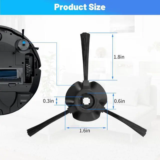 Alt view image 6 of 6 - ViewSonic 6 Pack Side Brushes for Shark Matrix Robot Vacuum Cleaner RV2310, RV2310AE, AV2310, AV2310AE, RV2300, RV2300S, RV2320S, UR2350AE Replacement Parts