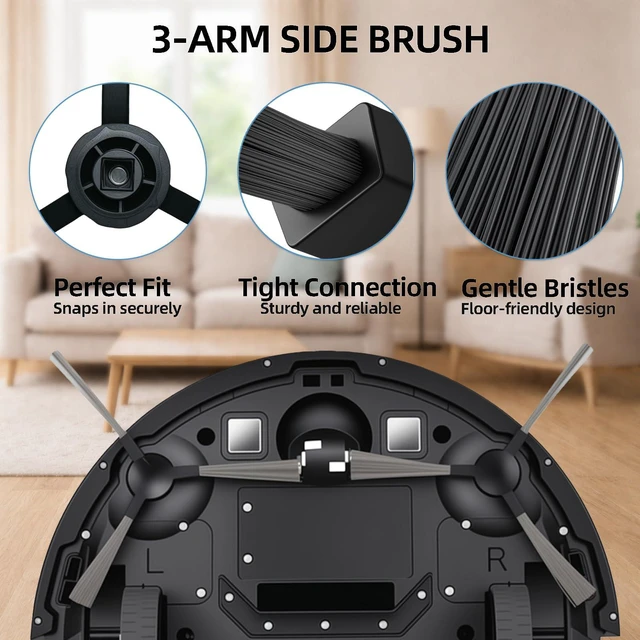 Alt view image 6 of 7 - Replacement Parts for MAMNV BR151, for ZCWA BR151, for MANVINS G20, for Kilgone G20, for ONSON BR151, for MANVN BR151, for ZC WAS BR151, for iMartine BR151 Robot Vacuum,6 Side Brush,4 Mop Pad,4 Filter