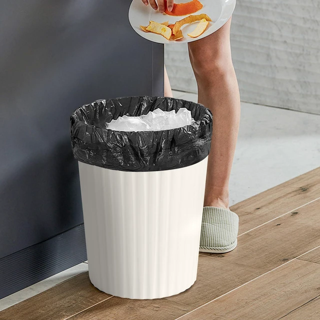 Alt view image 4 of 7 - ViewSonic Small Plastic 2 Gallon Trash Can, Beige | Compact Wastebin, Bathroom, Kitchen, Office, Home Use