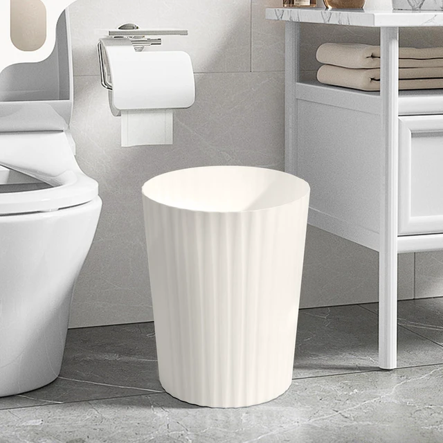Alt view image 7 of 7 - ViewSonic Small Plastic 2 Gallon Trash Can, Beige | Compact Wastebin, Bathroom, Kitchen, Office, Home Use