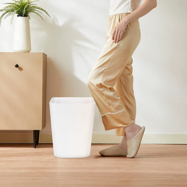 Alt view image 5 of 7 - ViewSonic Small Trash Can -1.8 Gallon - White | Round Container Bin Wastebasket for Office,Home,Bathroom,Kitchen