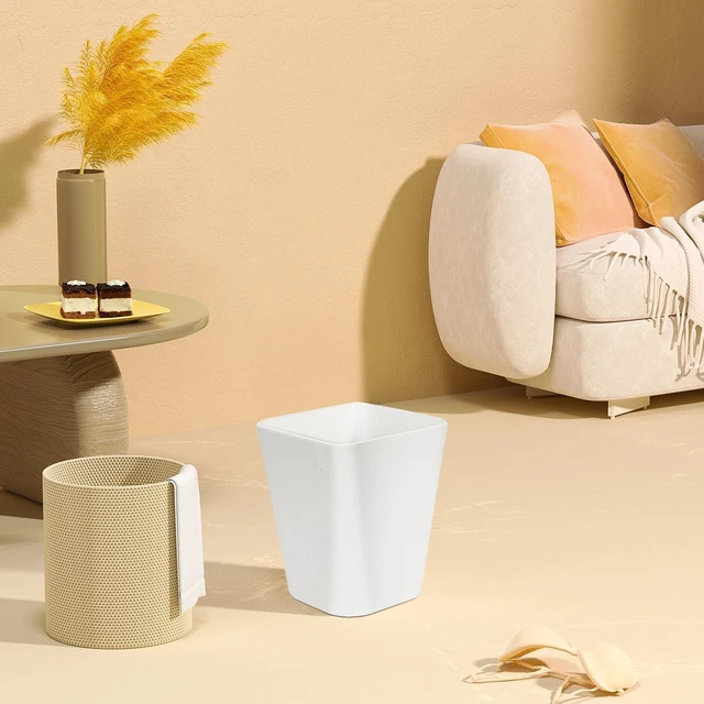 Alt view image 6 of 7 - ViewSonic Small Trash Can -1.8 Gallon - White | Round Container Bin Wastebasket for Office,Home,Bathroom,Kitchen