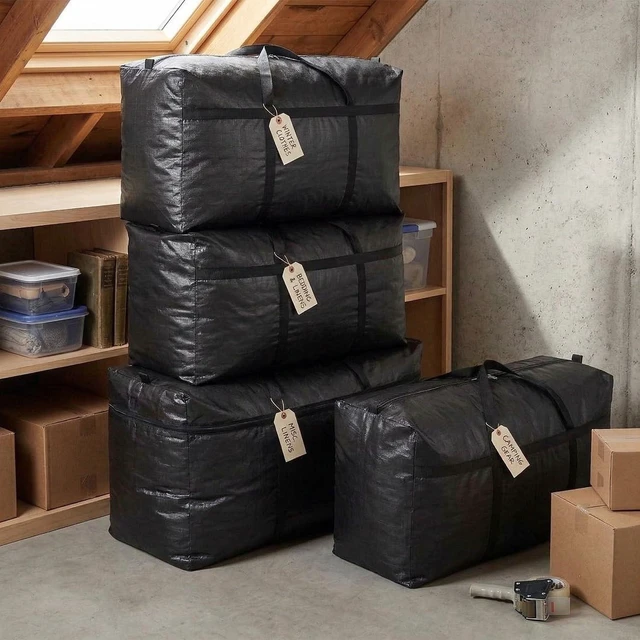 Alt view image 4 of 5 - Heavy Duty Storage Bag with Handles for Moving & Storage (46Gal - 2 Pack) | Extra-Large Capacity for Bedding, Clothing, Blankets, Pillows & Bulky Household Items