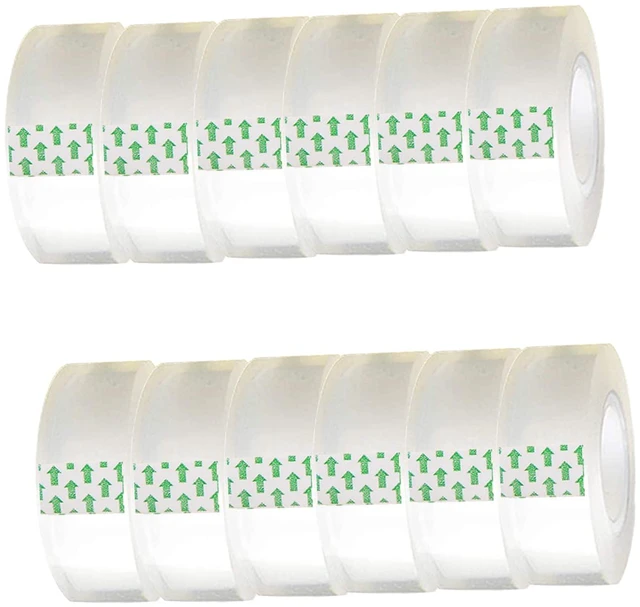 Main image of ViewSonic 12 Pack Transparent Tape Clear Tape Refills Rolls Each Roll 3/4 x 1000 Inches, 1 inch Core, for Office, Home, School