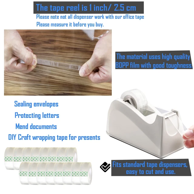 Alt view image 3 of 7 - ViewSonic 12 Pack Transparent Tape Clear Tape Refills Rolls Each Roll 3/4 x 1000 Inches, 1 inch Core, for Office, Home, School