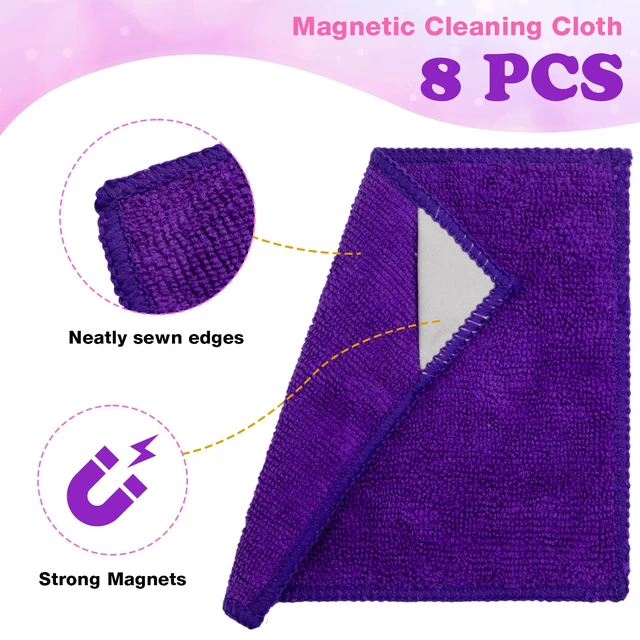 Alt view image 3 of 7 - Magnetic Microfiber Cleaning Cloth, Multiple Colors, 10 x 10 Inch, 8 Pcs | Dry Erase Erasers Cleaner for Whiteboards Blackboards, Reusable Washable Dry Erase Cloth Towel for Office Classroom Home
