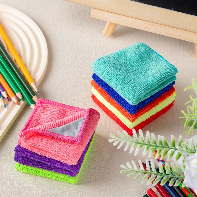 Alt view image 4 of 7 - Magnetic Microfiber Cleaning Cloth, Multiple Colors, 10 x 10 Inch, 8 Pcs | Dry Erase Erasers Cleaner for Whiteboards Blackboards, Reusable Washable Dry Erase Cloth Towel for Office Classroom Home