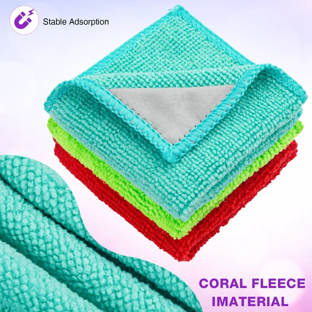 Alt view image 5 of 7 - Magnetic Microfiber Cleaning Cloth, Multiple Colors, 10 x 10 Inch, 8 Pcs | Dry Erase Erasers Cleaner for Whiteboards Blackboards, Reusable Washable Dry Erase Cloth Towel for Office Classroom Home