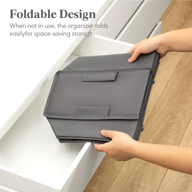 Alt view image 6 of 7 - ViewSonic 8 Section Hanging Shoe Storage Organizer for Closet Foldable, Gray | Folding Shoe Racks, Fabric Shoes Storage with Two Hangers, Closet Organizers and Storage for Wardrode, Dorm