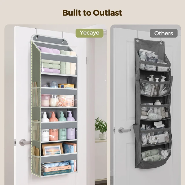 Alt view image 5 of 7 - ViewSonic Over the Door Organizer, Large Capacity Behind the Door Storage with Clear PVC Windows, Back to School Supplies, Stuffed Animal Storage for Dorm Closet Nursery Bathroom Pantry, 4 Tier Grey
