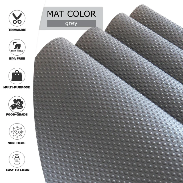 Alt view image 3 of 6 - ViewSonic 10Pcs Refrigerator Liners, Washable Fridge Liner Shelf Mats Refrigerator Pads for Cupboard Cabinet Drawer Home Kitchen Accessories Organization (Grey)