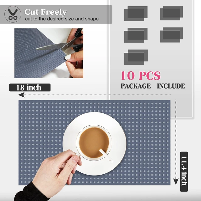 Alt view image 2 of 6 - ViewSonic 10Pcs Refrigerator Liners, Washable Fridge Liner Shelf Mats Refrigerator Pads for Cupboard Cabinet Drawer Home Kitchen Accessories Organization (Grey)
