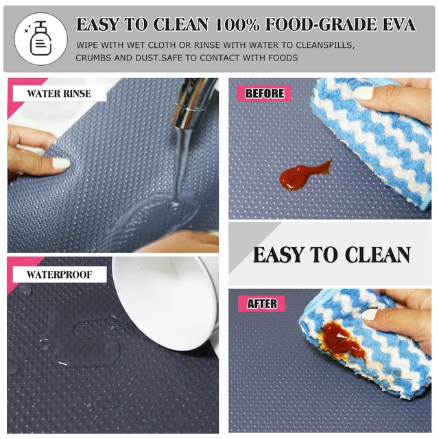 Alt view image 4 of 6 - ViewSonic 10Pcs Refrigerator Liners, Washable Fridge Liner Shelf Mats Refrigerator Pads for Cupboard Cabinet Drawer Home Kitchen Accessories Organization (Grey)
