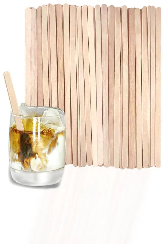 Main image of 110 Pack Birch Wood Coffee Stirrers, 7.5 Inch Sturdy Coffee Stir Sticks, Smooth Round Ends, Splinter-Free Disposable Stir Sticks for Coffee, Cocktails, Office, Home Use