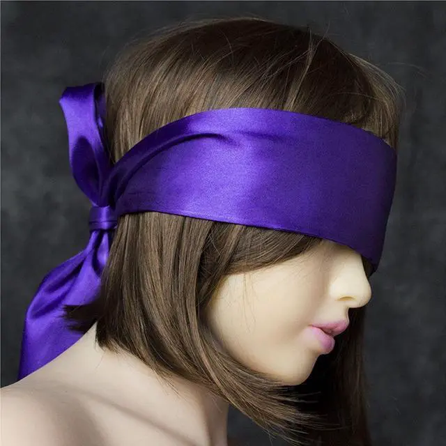 Alt view image 6 of 7 - 2 pcs Silk Satin Blindfold Eye Mask Sleep Mask Soft Satin Eye Cover Silk Sleeping mask Valentine Gift 155cm / 62 (Black+Pink)