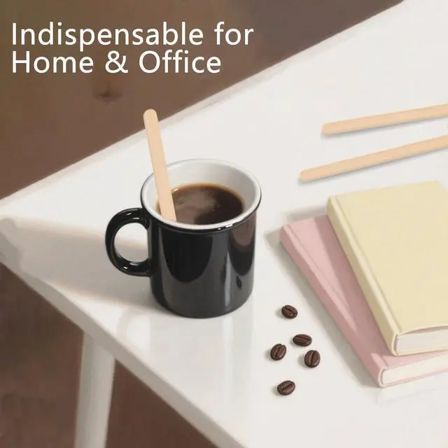 Alt view image 5 of 7 - 110 Pack Birch Wood Coffee Stirrers, 7.5 Inch Sturdy Coffee Stir Sticks, Smooth Round Ends, Splinter-Free Disposable Stir Sticks for Coffee, Cocktails, Office, Home Use