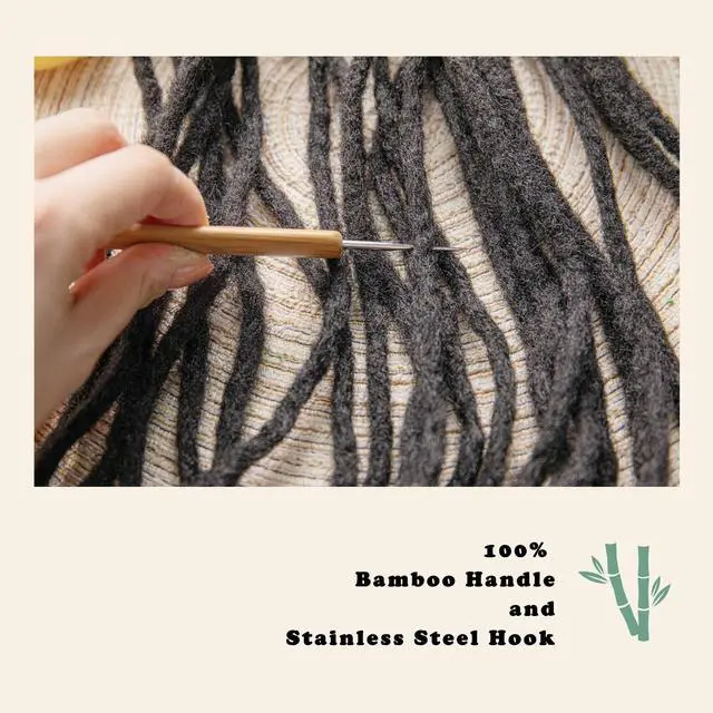 Alt view image 3 of 7 - Dreadlock Crochet Hook for Hair, Locs Crochet Needle, Dreadlocks loc Crochet Needle, Interlocking Tool for locs, Braid Craft (0.5mm)