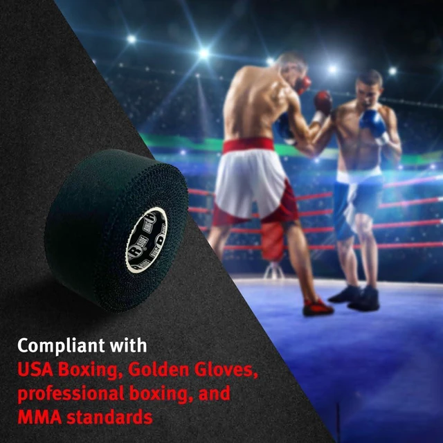 Alt view image 5 of 7 - Ringside 1" Athletic Trainers Tape, Cotton Kinesiology Tape for Combat Sports, Adhesive, 30 Foot Rolls, Black