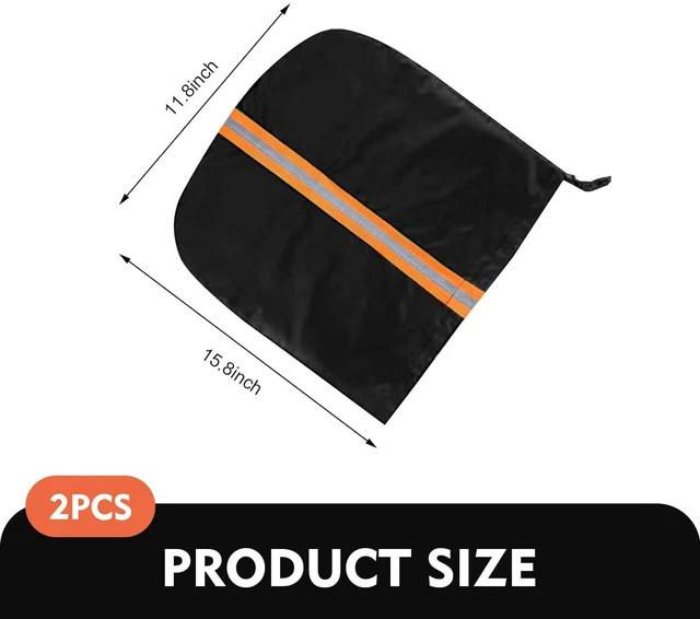 Alt view image 2 of 7 - Qurbuns 2 PCS Car Mirror Covers, Waterproof Vehicle Side View Covers with Drawstrings, Reflective Rearview Warning Decorations, Universal for Most Cars (Orange)
