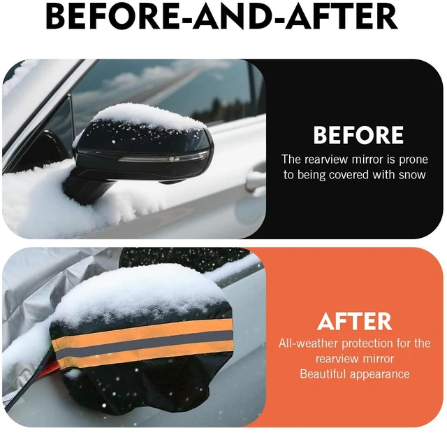 Alt view image 6 of 7 - Qurbuns 2 PCS Car Mirror Covers, Waterproof Vehicle Side View Covers with Drawstrings, Reflective Rearview Warning Decorations, Universal for Most Cars (Orange)
