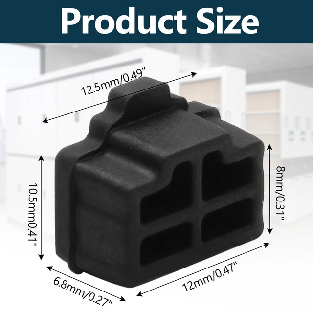 Alt view image 2 of 7 - Jiozermi RJ45 Dust Cover, 50 Pcs, Black | Dust Plug, Ethernet Jack Dust Cap, Protects Ethernet Ports from Dust & Debris