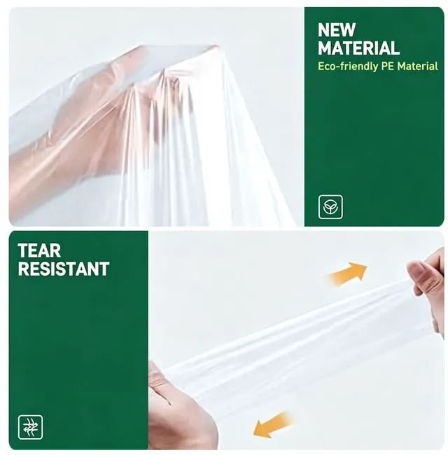 Alt view image 6 of 6 - SaphiRose Disposable Rain Ponchos for Adults Clear, 4 Pack | Hooded Raincoat, Emergency Use, Travel & Camping, Family Pack, One Size Fits Most