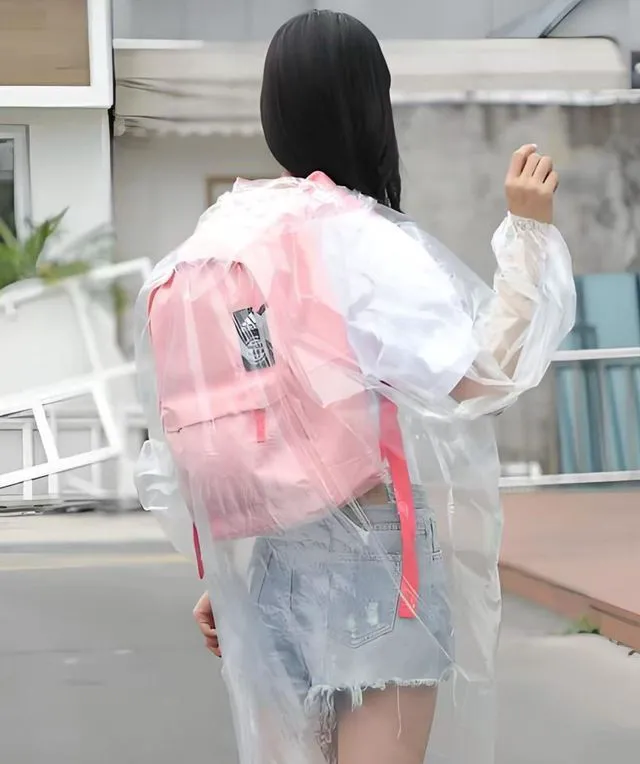 Alt view image 6 of 7 - HOOMBOOM 4 Pcs Disposable Clear Rain Ponchos for Adults -Emergency Transparent Waterproof Raincoats,Outdoor Rain Jackets for Camping Hiking Travelling Sporting Events