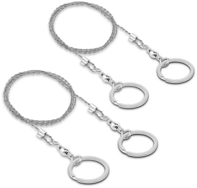 Main image of 2pcs Cable Wire Saw for PVC, Stainless Steel Pocket Chainsaw Rope Backpack Gear, 27.9" Rope Saw for PE and ABS Plastic Pipes, Emergency Survival Outdoor Camping Hiking Hunting Kits(Silver)