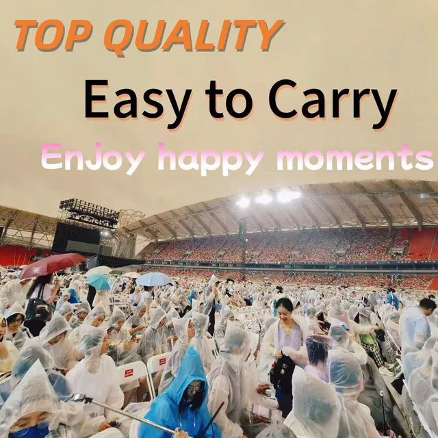 Alt view image 5 of 7 - HOOMBOOM 4 Pcs Disposable Clear Rain Ponchos for Adults -Emergency Transparent Waterproof Raincoats,Outdoor Rain Jackets for Camping Hiking Travelling Sporting Events