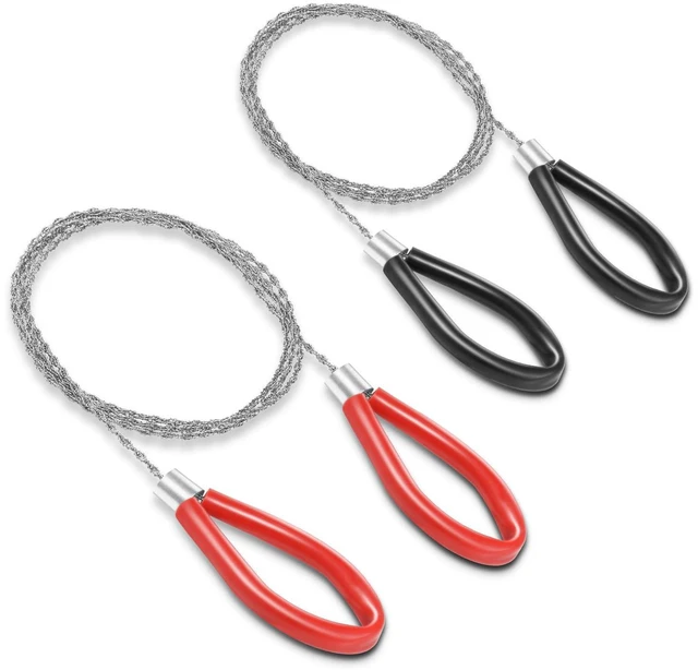 Main image of 2pcs Cable Wire Saw for PVC, Stainless Steel Pocket Chainsaw Rope Backpack Gear, 31.3" Rope Saw for PE and ABS Plastic Pipes, Emergency Survival Outdoor Camping Hiking Hunting Kits