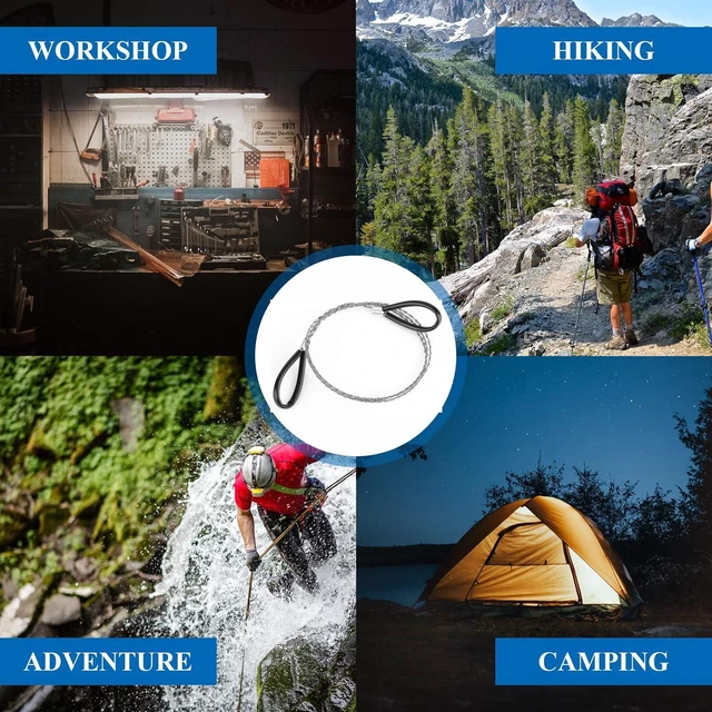 Alt view image 2 of 7 - Metal Wire Saw Hand Pocket String Rope Saw Emergency Survival Saw PVC Pipe Cutting Tool for Wood Camping Hiking Hunting,Stainless Steel Cable Saw