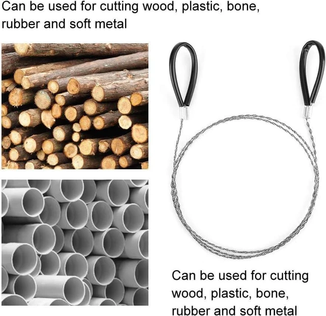 Alt view image 3 of 7 - Metal Wire Saw Hand Pocket String Rope Saw Emergency Survival Saw PVC Pipe Cutting Tool for Wood Camping Hiking Hunting,Stainless Steel Cable Saw