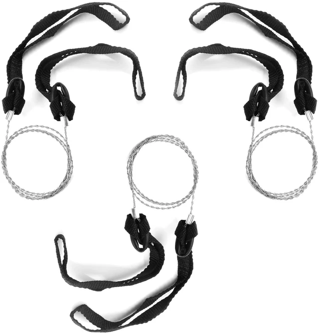 Main image of Bivethoi 3 Pack Stainless Steel Wire Saw, Rope Handle | Emergency Saw Kit, Camping & Backpacking, Cable Cutting String Bone Rope Saw, For Wood Cutting Hiking Hunting