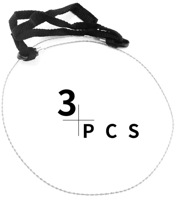 Alt view image 2 of 7 - Bivethoi 3 Pack Stainless Steel Wire Saw, Rope Handle | Emergency Saw Kit, Camping & Backpacking, Cable Cutting String Bone Rope Saw, For Wood Cutting Hiking Hunting