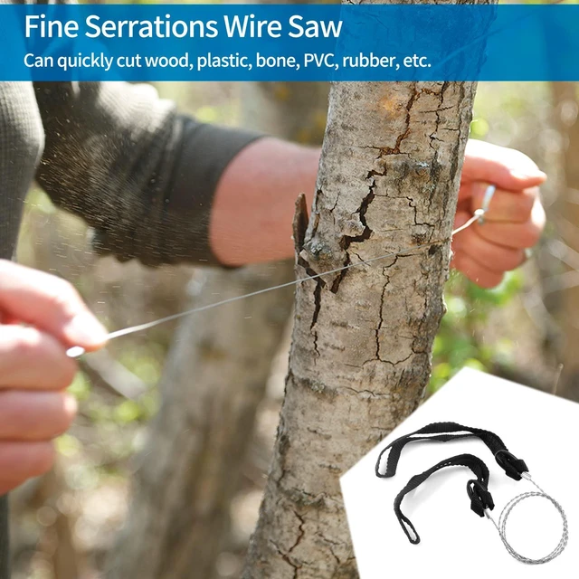 Alt view image 6 of 7 - Bivethoi 3 Pack Stainless Steel Wire Saw, Rope Handle | Emergency Saw Kit, Camping & Backpacking, Cable Cutting String Bone Rope Saw, For Wood Cutting Hiking Hunting