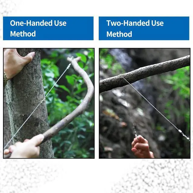 Alt view image 4 of 7 - Bivethoi 3 Pack Stainless Steel Wire Saw, Rope Handle | Emergency Saw Kit, Camping & Backpacking, Cable Cutting String Bone Rope Saw, For Wood Cutting Hiking Hunting