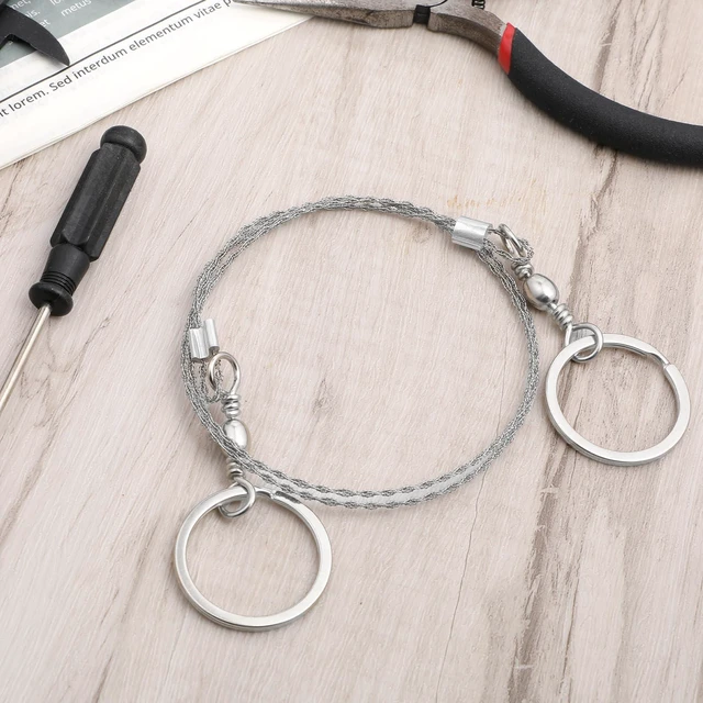 Alt view image 6 of 7 - Stainless Steel Wire Saw, Heavy Duty Emergency Steel Wire-Saws, Camping Wire-Saws, Pocket String, Travel Chainsaw, 28.7 Inch Livestocks Horn Maintenance Wire Saw, Cutting Tool for Farm, Wood, Camping