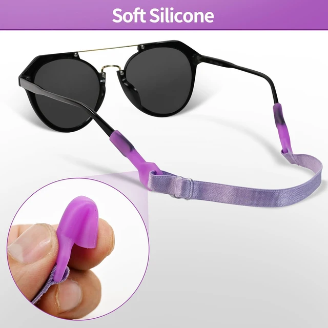 Alt view image 4 of 7 - SMLBJUTE 5 Pcs Adjustable Eyeglass Straps Anti-Slip No Tail Eyewear String Lanyard Retainers Sunglasses Eyeglasses Holder Lanyard (Pastel Violet)