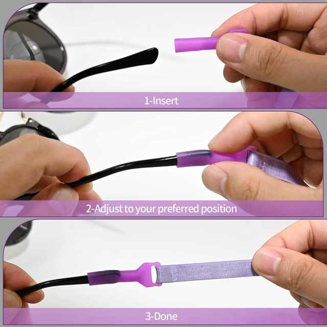 Alt view image 5 of 7 - SMLBJUTE 5 Pcs Adjustable Eyeglass Straps Anti-Slip No Tail Eyewear String Lanyard Retainers Sunglasses Eyeglasses Holder Lanyard (Pastel Violet)