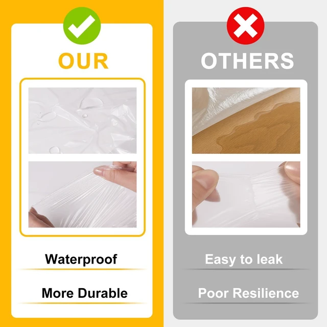 Alt view image 3 of 6 - 3pcs 9X12FT Plastic Drop Cloths,Waterproof Anti-dust Cover, Disposable Tarp for Painting for Couch/Furniture Cover