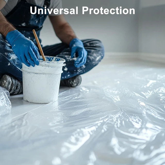 Alt view image 4 of 6 - 3pcs 9X12FT Plastic Drop Cloths,Waterproof Anti-dust Cover, Disposable Tarp for Painting for Couch/Furniture Cover
