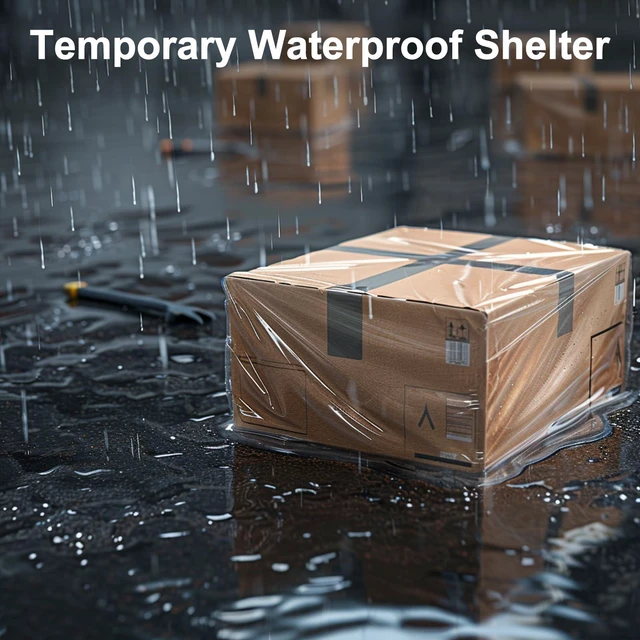 Alt view image 5 of 6 - 3pcs 9X12FT Plastic Drop Cloths,Waterproof Anti-dust Cover, Disposable Tarp for Painting for Couch/Furniture Cover