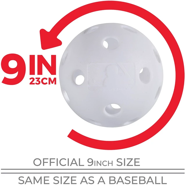 Alt view image 6 of 7 - Sports Plastic Practice Baseballs - 6 Pack - White | 5X More Durable Than Standard Balls, Flexes on Impact Won't Crack, Cage + Backyard Ready, Official Size + Weight