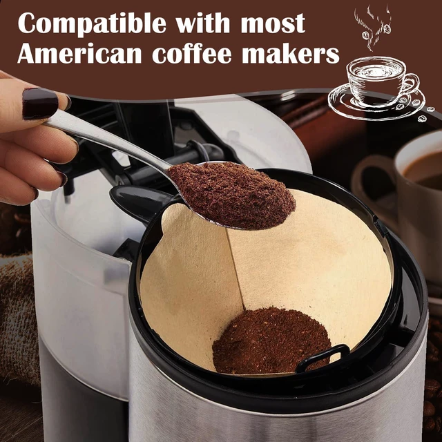 Alt view image 3 of 7 - 100 Count #4 Cone Coffee Filters 8-12 Cup, Natural Coffee Filters | Coffee Filters 4 Cone Paper fits for Pour Over and Drip Coffee Maker, Unbleached, Chlorine Free