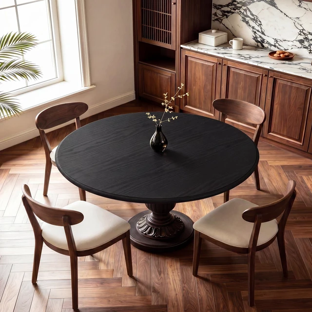 Alt view image 6 of 7 - NVRZQWD Black Wood Grain Peel and Stick Wallpaper Waterproof Thick Vinyl Contact Paper Removable Self Adhesive Wallpaper for Cabinets Countertops Furniture Shelves Walls Easy to Clean 17.7" × 118"