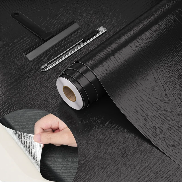 Main image of WADILE Peel and Stick Wood Grain Wallpaper 15.7"x78.7" Waterproof Self Adhesive Contact Paper for Kitchen Backsplash Countertops Furniture Cabinets Walls Removable Vinyl with Free Knife & Squeegee