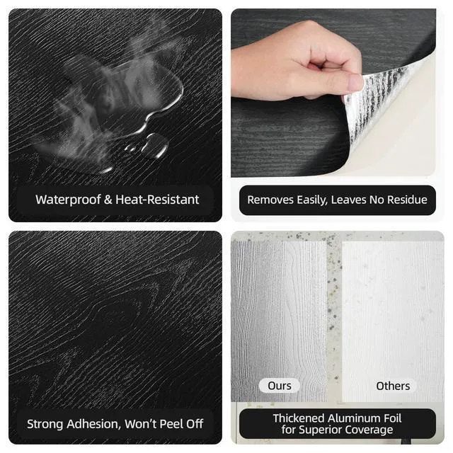 Alt view image 6 of 7 - WADILE Peel and Stick Wood Grain Wallpaper 15.7"x78.7" Waterproof Self Adhesive Contact Paper for Kitchen Backsplash Countertops Furniture Cabinets Walls Removable Vinyl with Free Knife & Squeegee