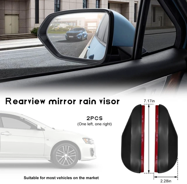 Alt view image 2 of 6 - NYTKL 2 PCS Mirror Rain Visor Eyebrow, Rainproof PVC Side Mirror Guards Visor Eyebrow Protector, Auto Exterior Carbon Fiber Rearview Mirrors Rain Cover for Car Truck SUV (Black)